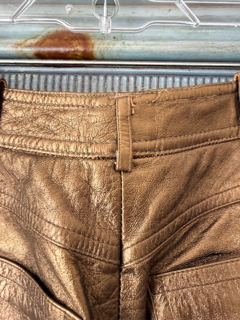 Celine Métallique Finish Lamb Skin Pants in Bronze Size 38 - Picture 7 of 9
